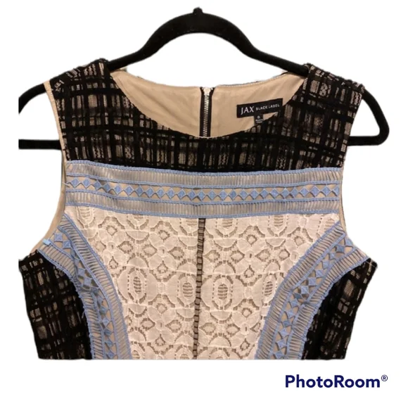 JAX black label Color block Lace Overlay Cocktail dress |8 - Picture 3 of 9